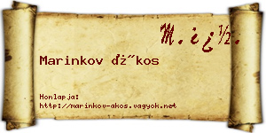 Marinkov Ákos névjegykártya